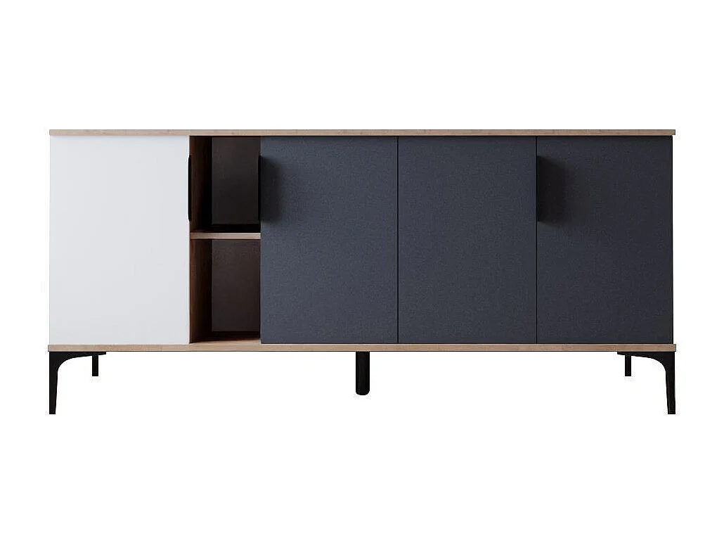 Buffet en bois "Tarz" - 180 x 40 x 79 cm - Gris anthracite