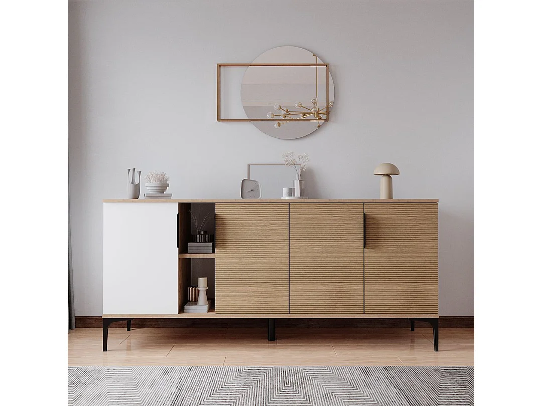 Buffet en bois "Tarz" - 180 x 40 x 79 cm - Marron