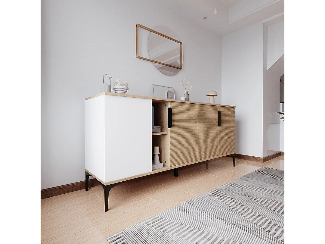 Buffet en bois "Tarz" - 180 x 40 x 79 cm - Marron