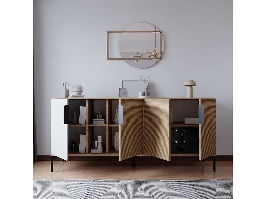 Buffet en bois "Tarz" - 180 x 40 x 79 cm - Marron