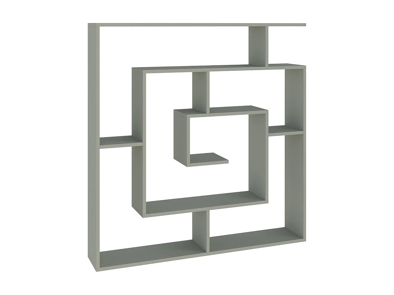 Moderne Groene Houten Boekenkast "Labirent" - 125 x 22 x 129 cm - 11 Planken