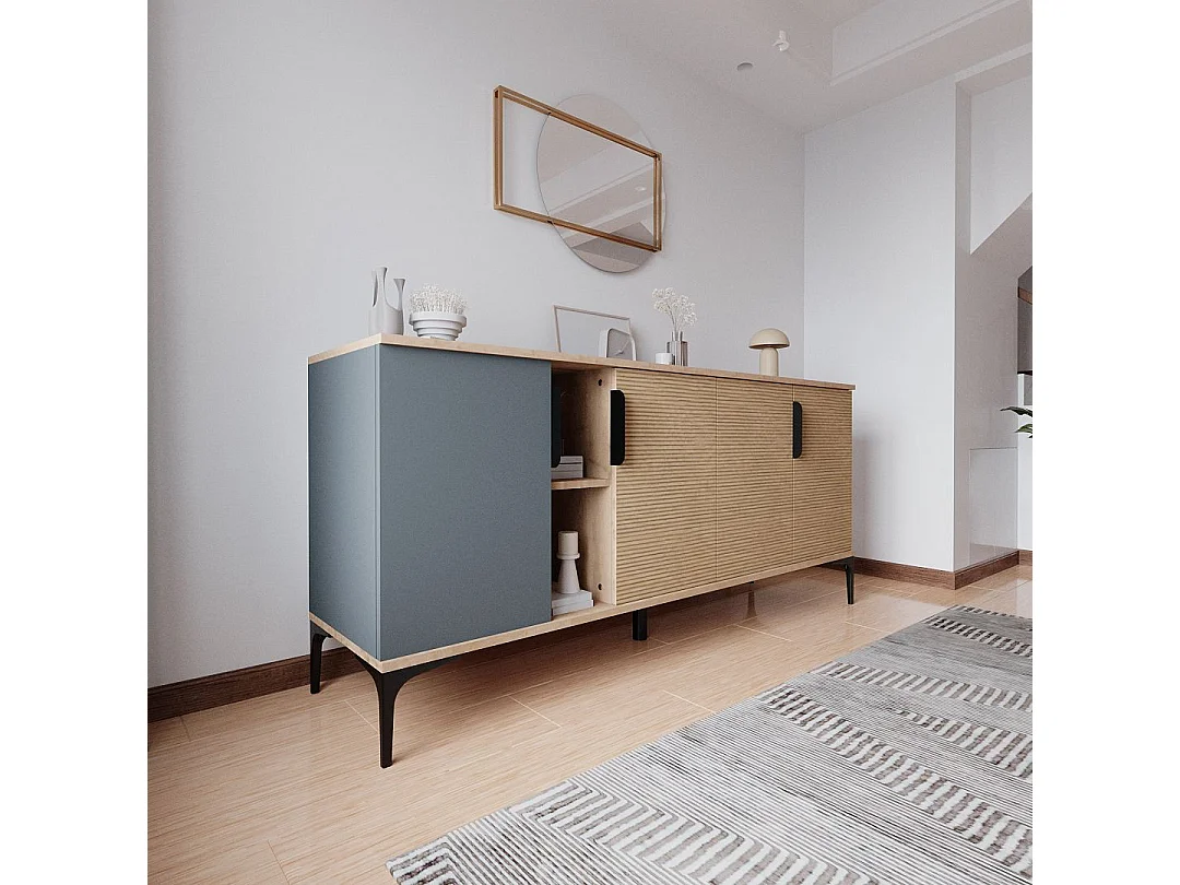 Buffet en bois "Tarz" - 180 x 40 x 79 cm - Marron