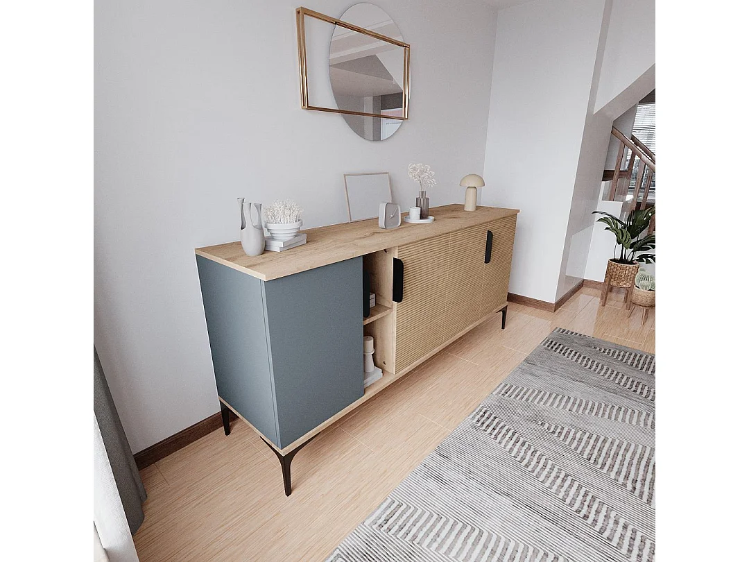 Buffet en bois "Tarz" - 180 x 40 x 79 cm - Marron