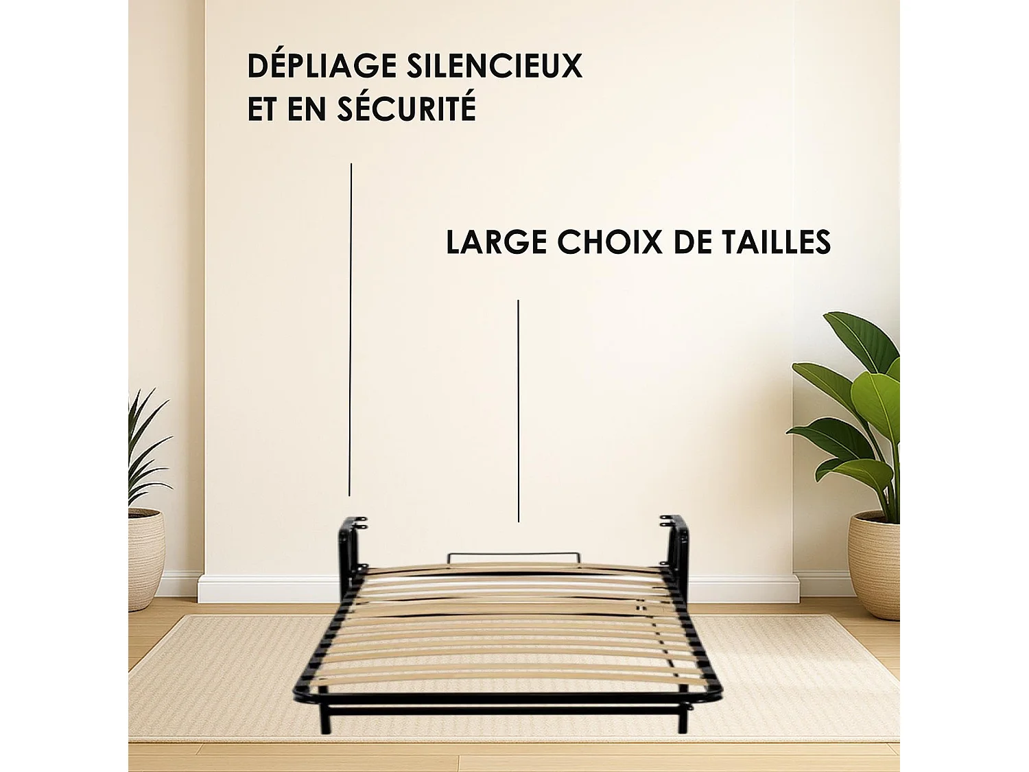 Wallbedking - Lit escamotable - Lit simple - 90x200 cm - Vertical - Classic