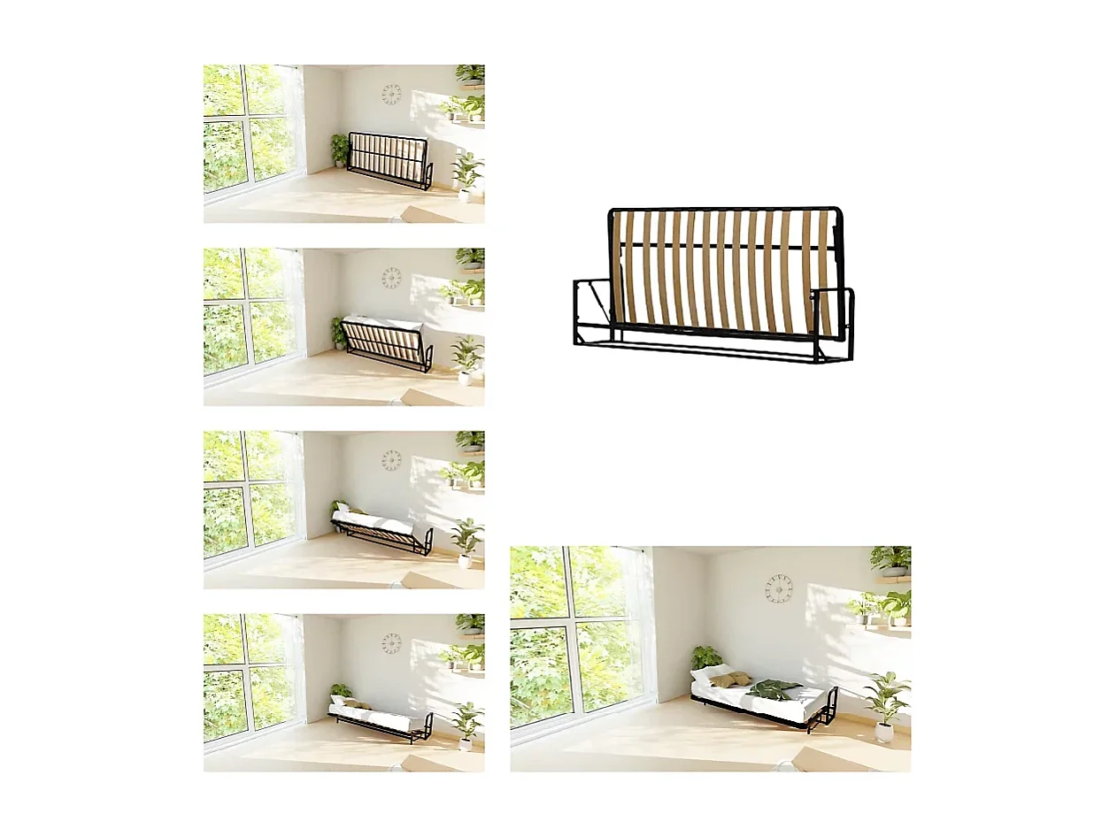 Wallbedking - Lit escamotable - Lit simple - 190x76 cm - Horizontal - Classic