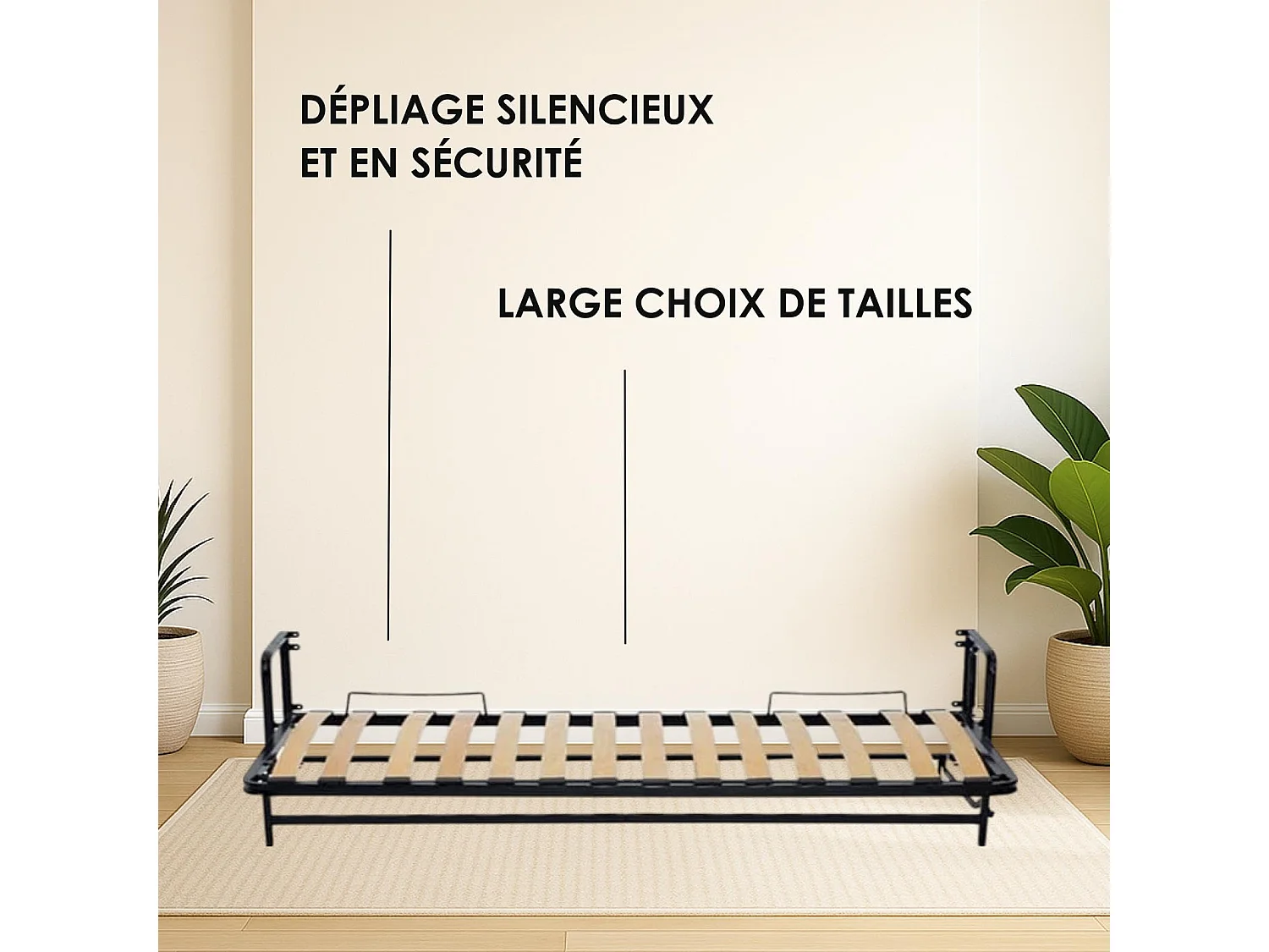 Wallbedking - Lit escamotable - Lit simple - 190x76 cm - Horizontal - Classic