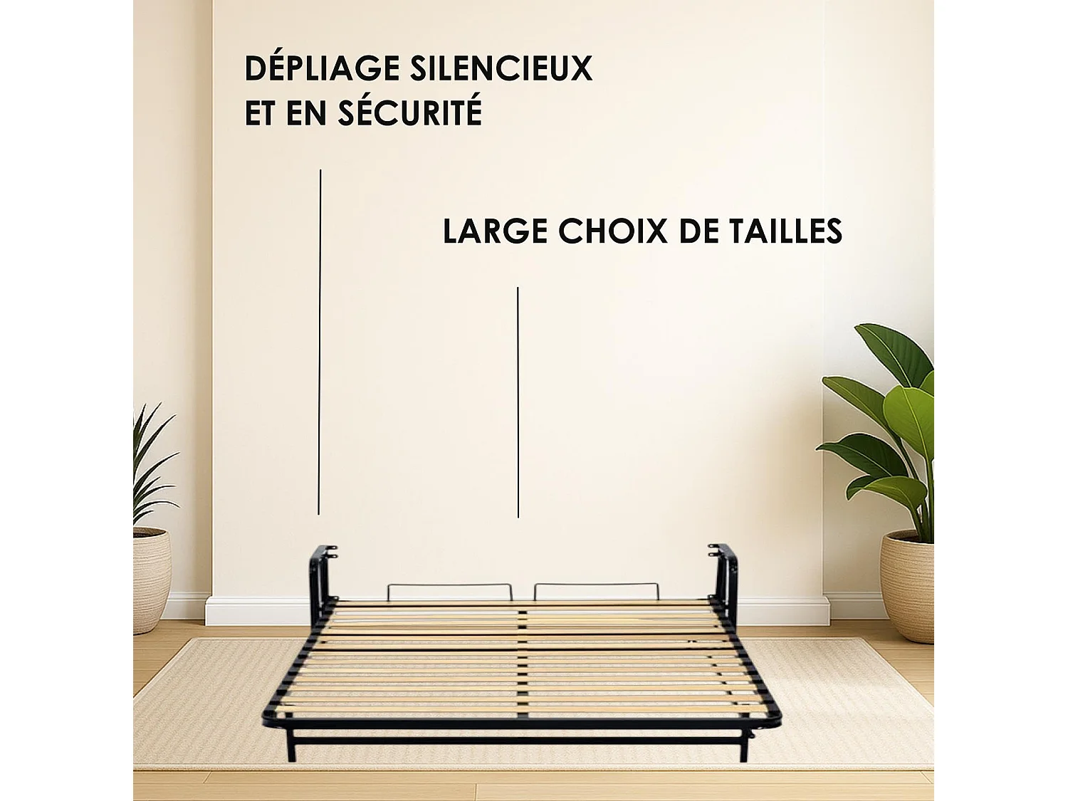 Wallbedking - Lit escamotable - Lit simple - 120x190 cm - Vertical - Classic
