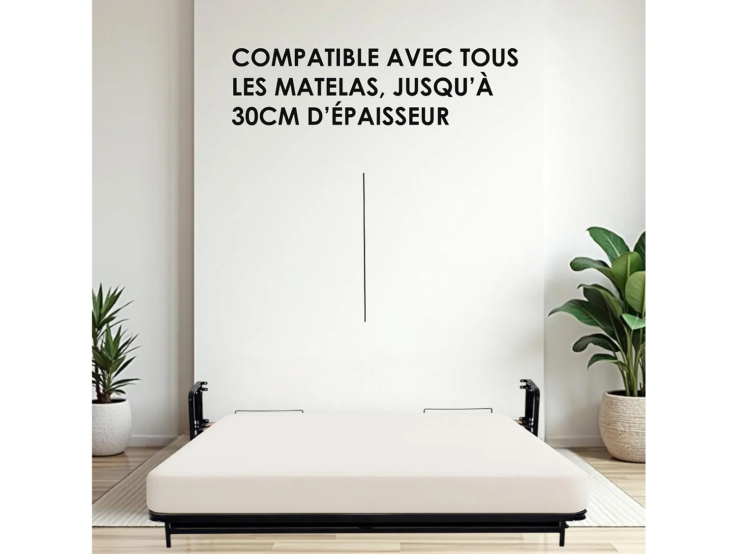 Wallbedking - Lit escamotable - Lit double - 180x200 cm - Vertical - Classic