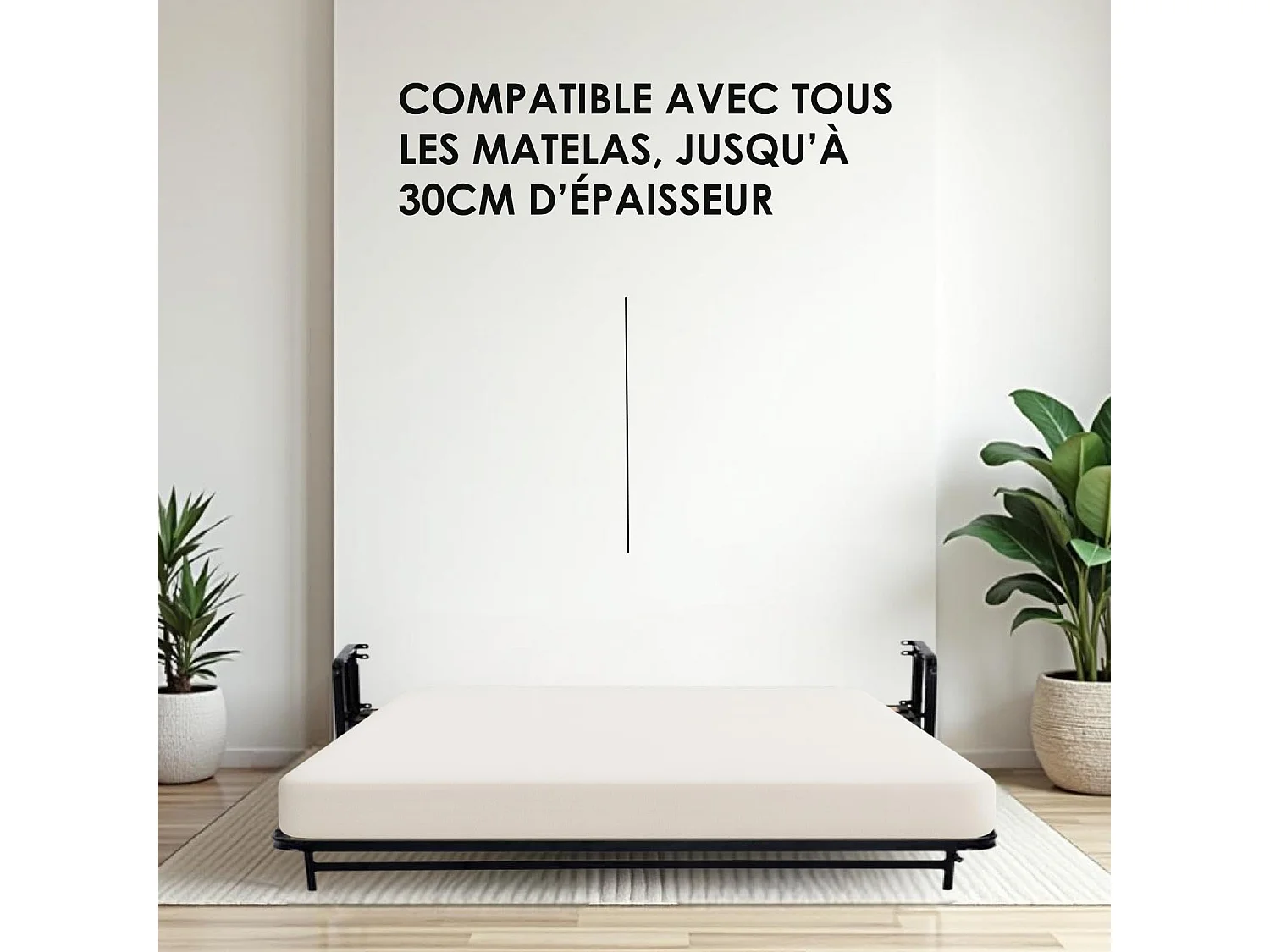 Wallbedking - Lit escamotable - Lit double - 140x190 cm - Vertical - Classic