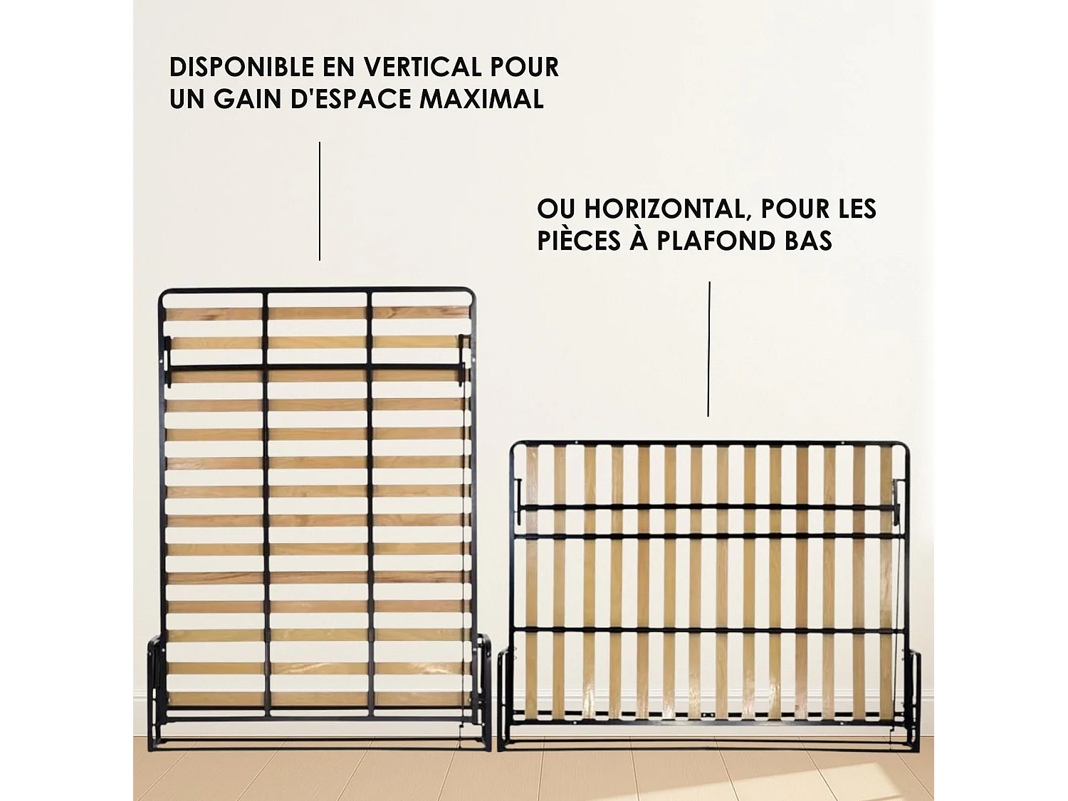 Wallbedking - Lit escamotable - Lit double - 140x190 cm - Vertical - Classic