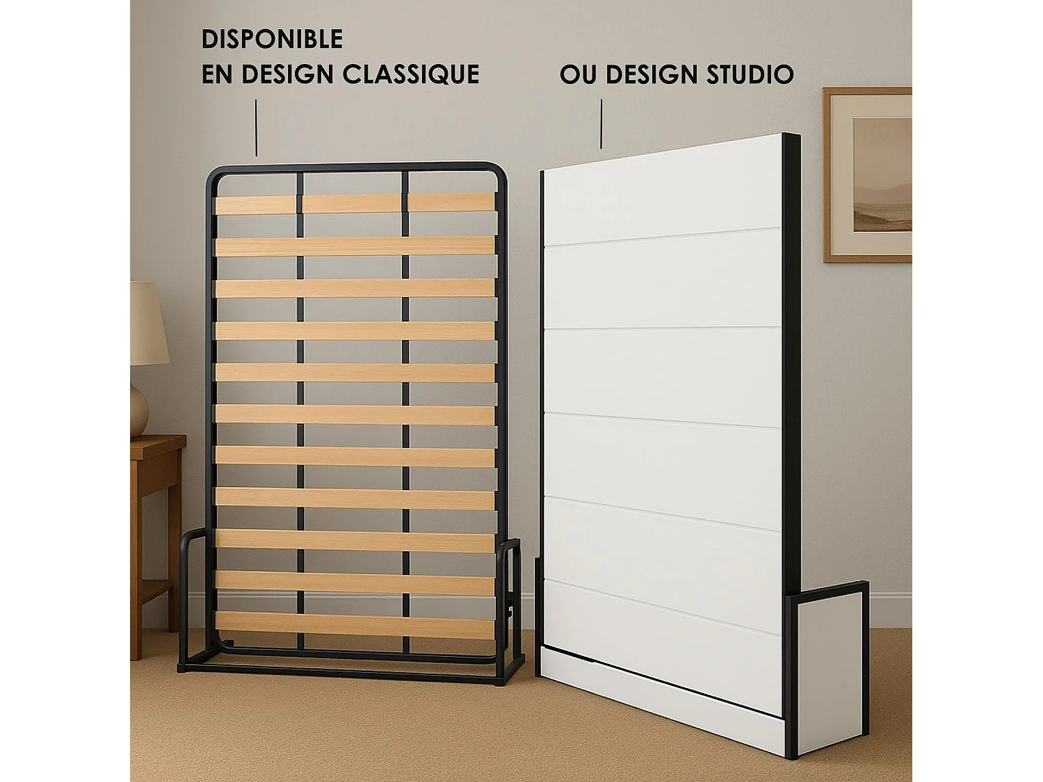 Wallbedking - Lit escamotable - Lit double - 140x190 cm - Vertical - Classic