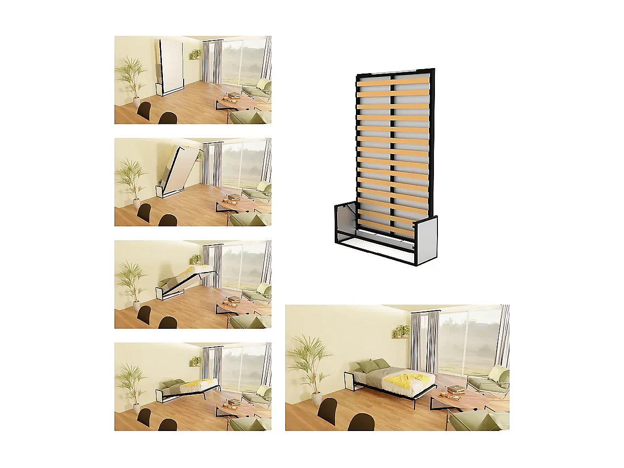 Wallbedking - Lit escamotable - Lit simple - 120x190 cm - Vertical - Studio