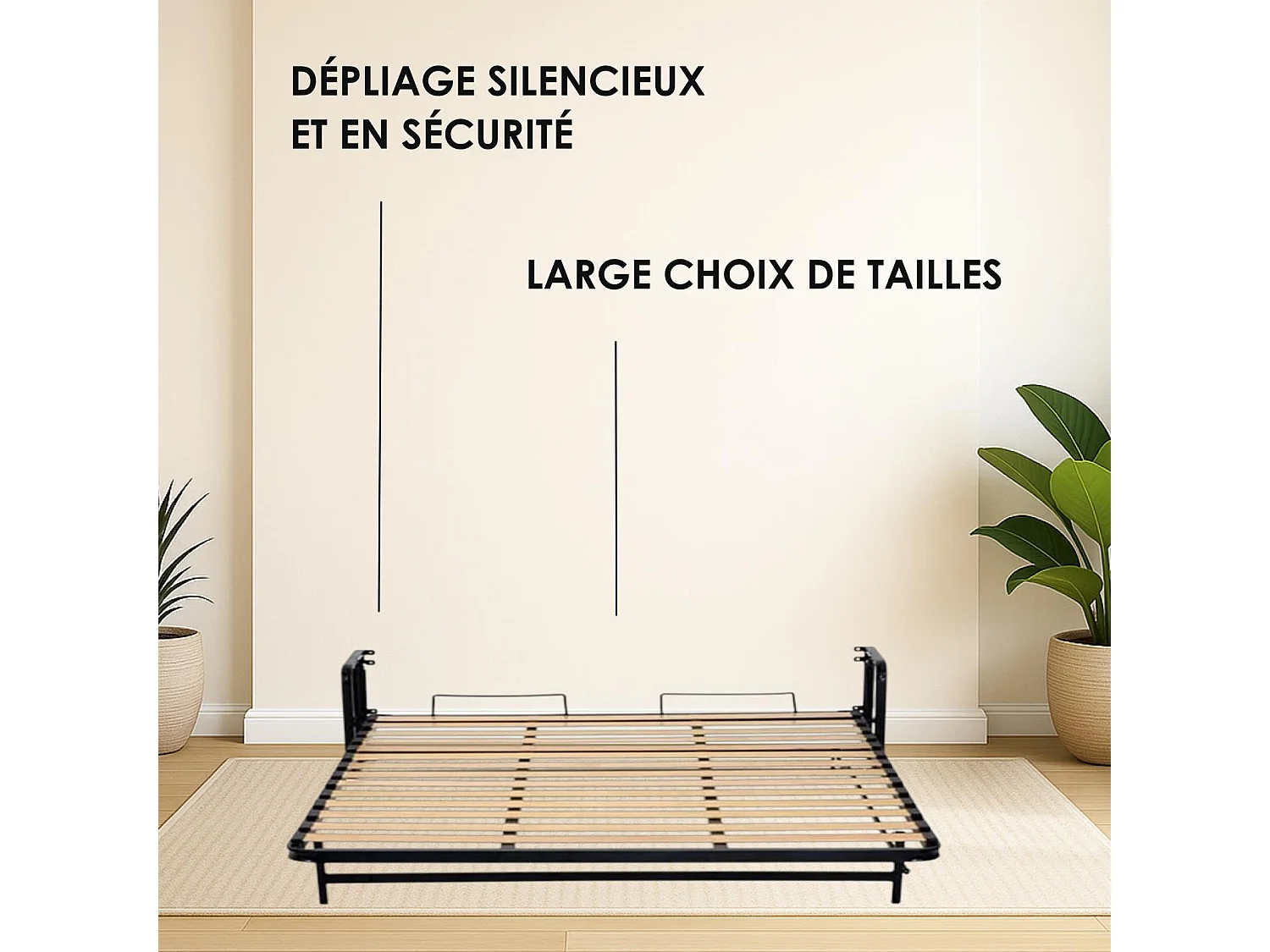 Wallbedking - Lit escamotable - Lit double - 150x200 cm - Vertical - Classic
