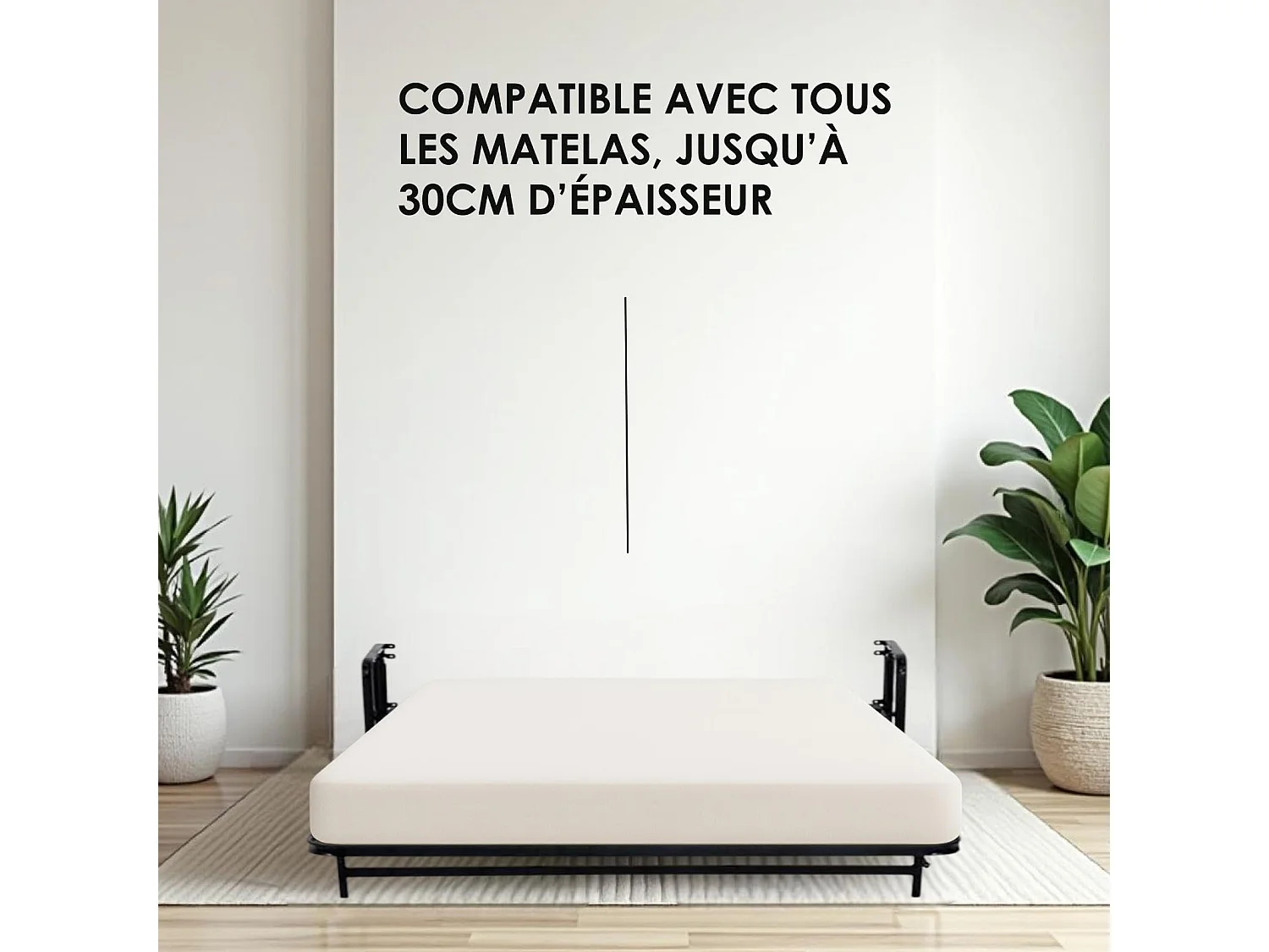 Wallbedking - Lit escamotable - Lit double - 150x200 cm - Vertical - Classic
