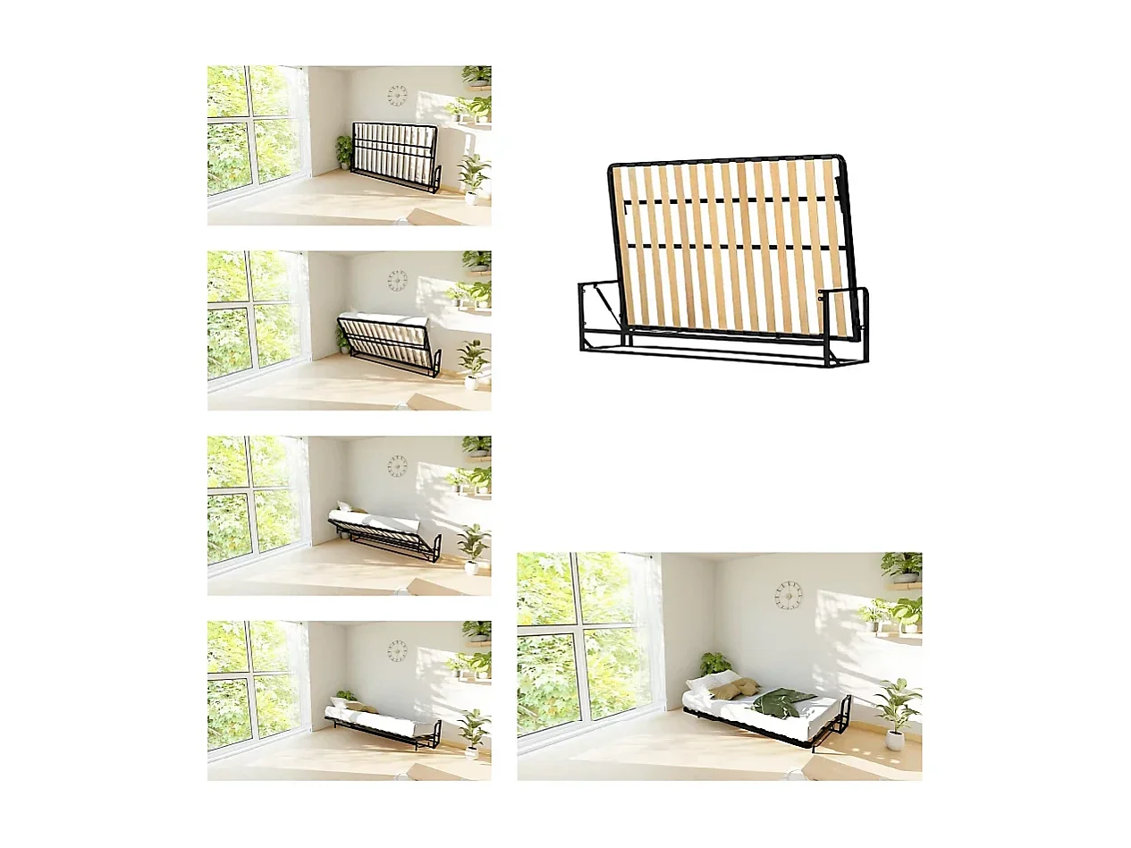 Wallbedking - Lit escamotable - Lit simple - 200x120 cm - Horizontal - Classic