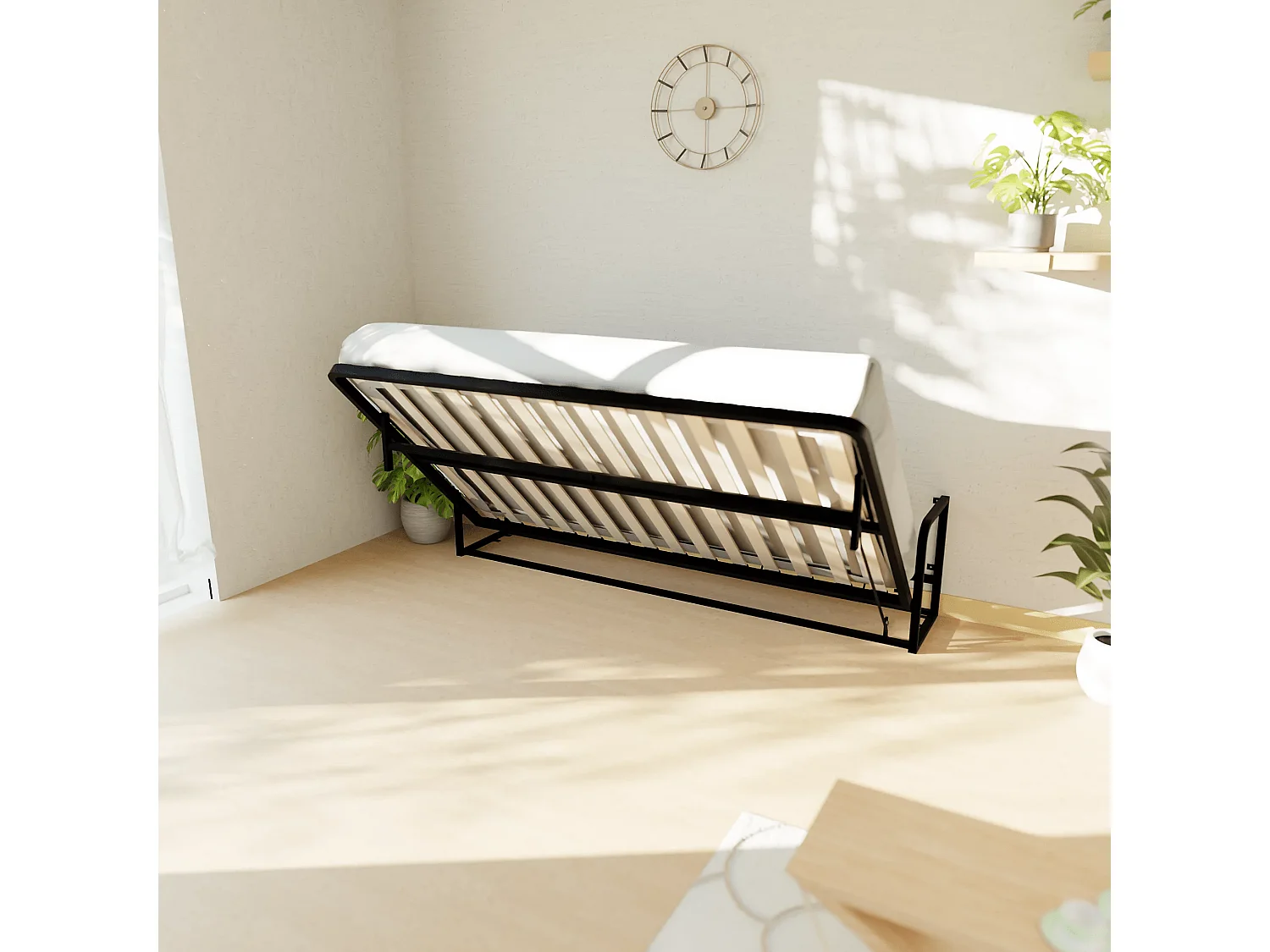Wallbedking - Lit escamotable - Lit simple - 200x120 cm - Horizontal - Classic