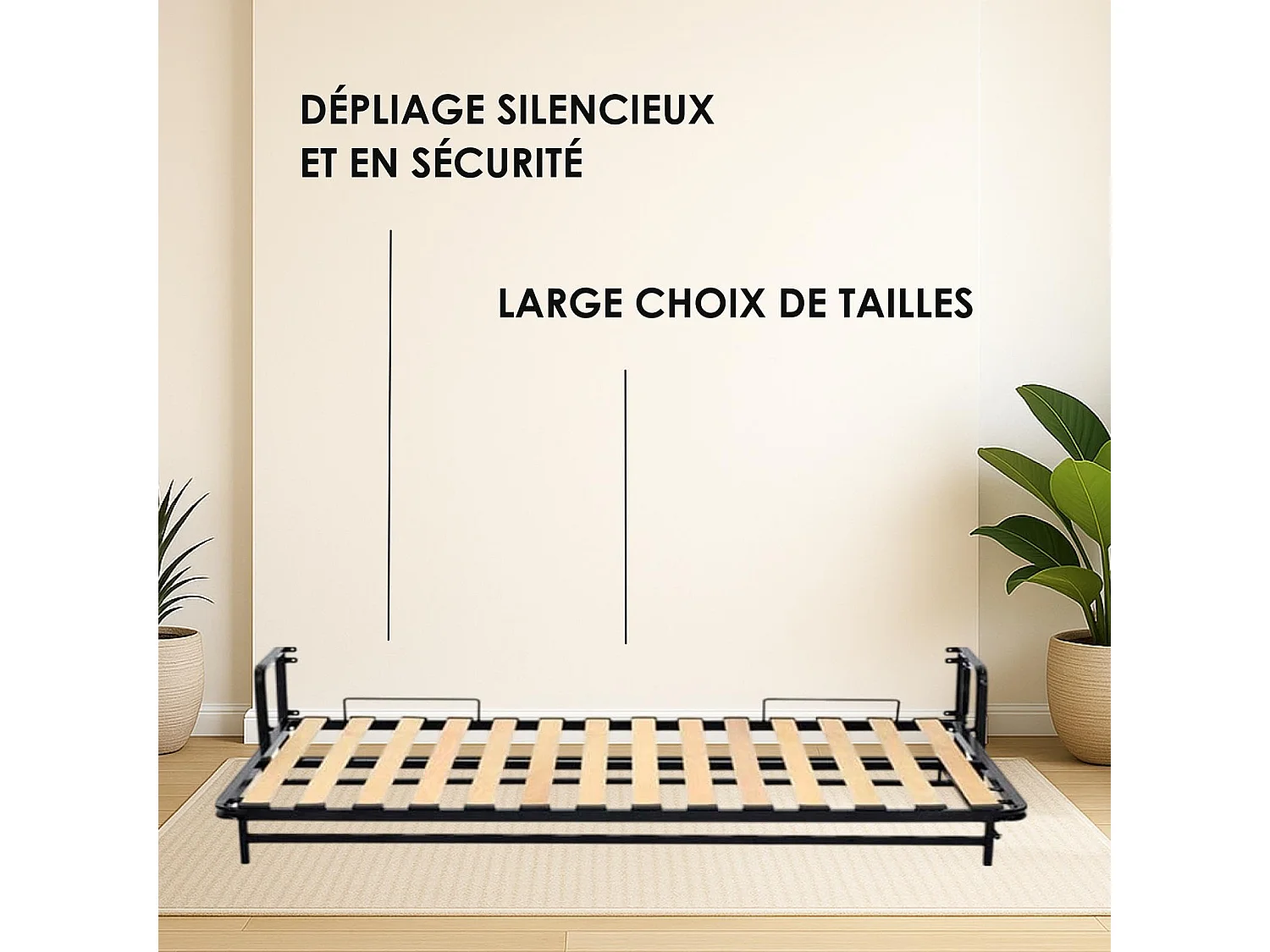 Wallbedking - Lit escamotable - Lit simple - 200x120 cm - Horizontal - Classic