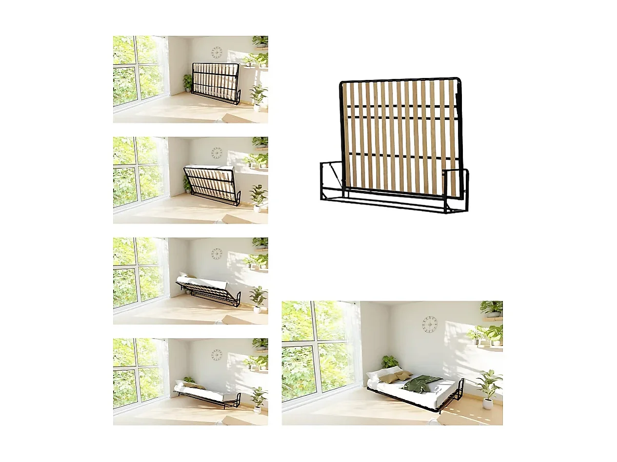 Wallbedking - Lit escamotable - Lit double - 200x140 cm - Horizontal - Classic