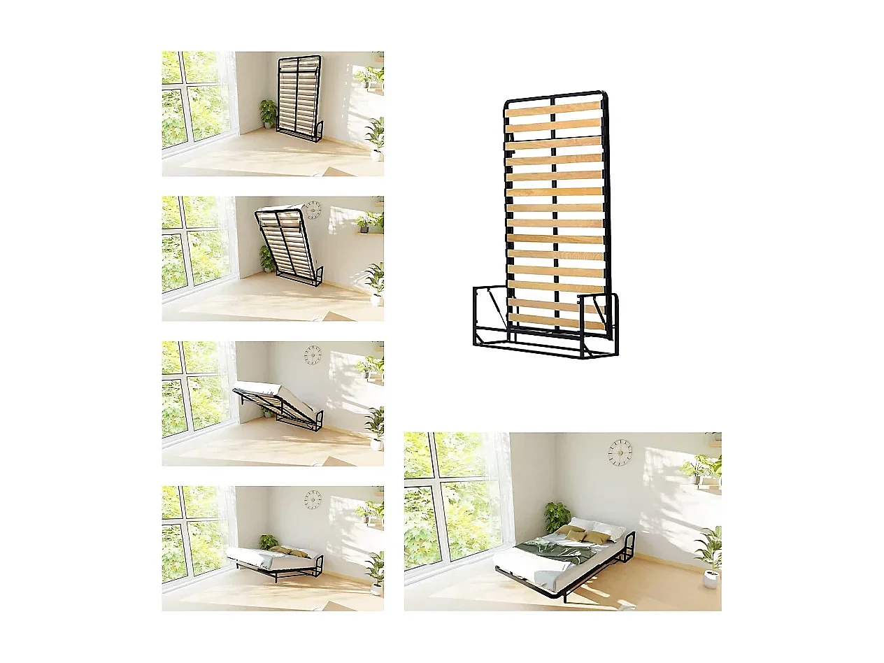 Wallbedking - Lit escamotable - Lit simple - 120x200 cm - Vertical - Classic