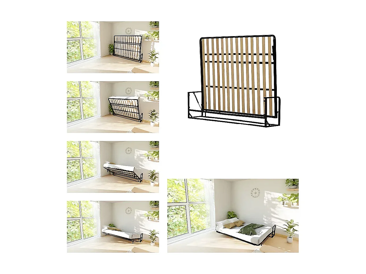 Wallbedking - Lit escamotable - Lit double - 200x160 cm - Horizontal - Classic