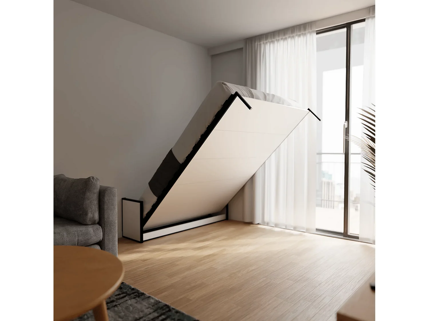 Wallbedking - Lit escamotable - Lit double - 150x200 cm - Horizontal - Studio