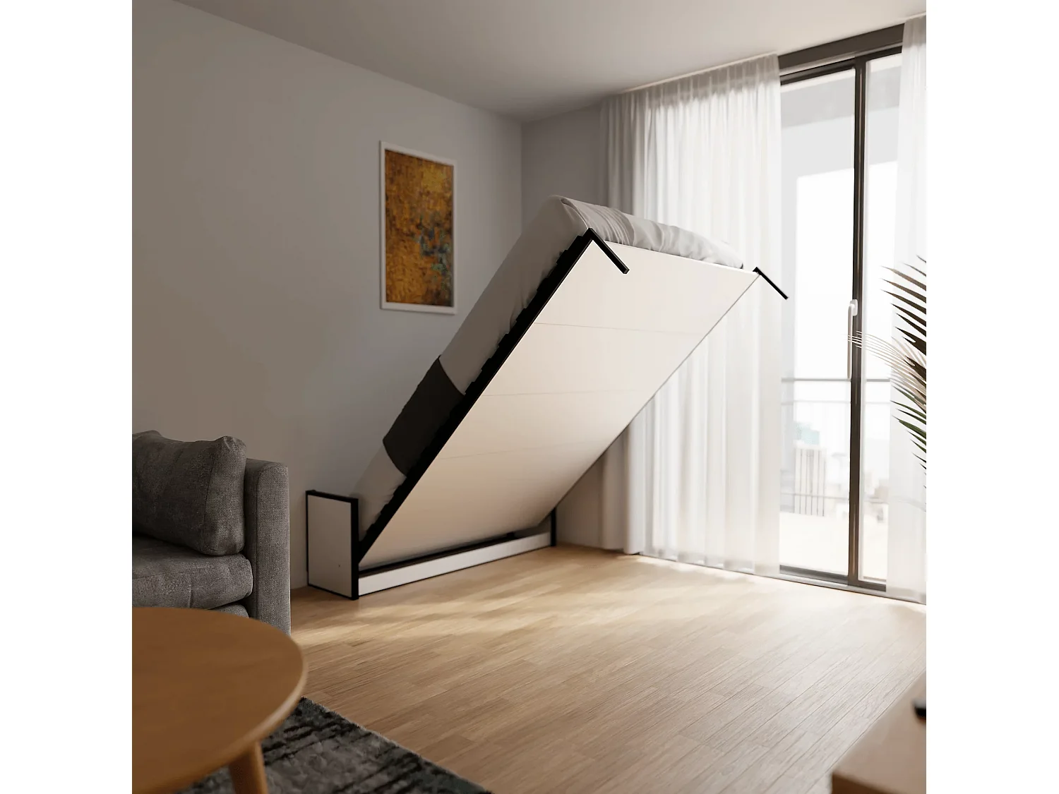 Wallbedking - Lit escamotable - Lit double - 140x200 cm - Vertical - Studio