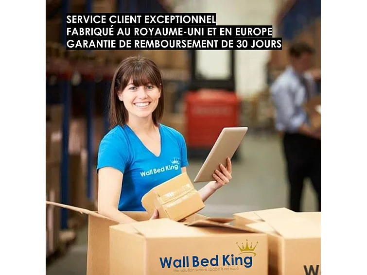Wallbedking - Lit escamotable - Lit simple - 90x200 cm - Vertical - Studio