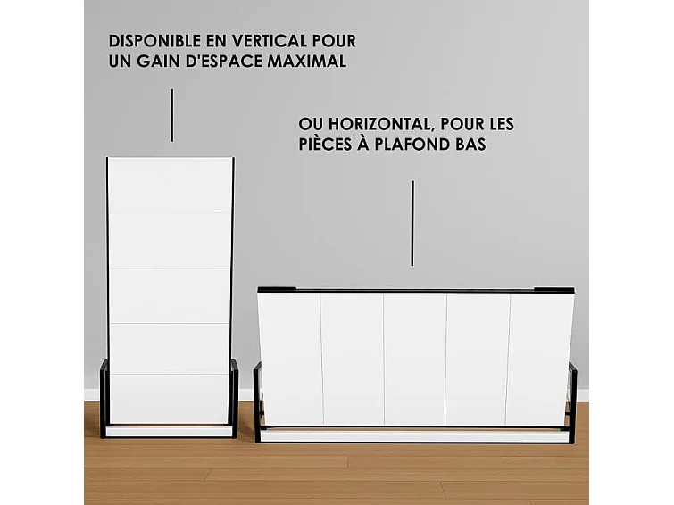 Wallbedking - Lit escamotable - Lit simple - 90x190 cm - Vertical - Studio