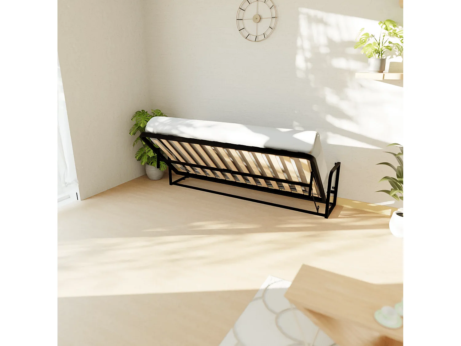 Wallbedking - Lit escamotable - Lit simple - 200x90 cm - Horizontal - Classic