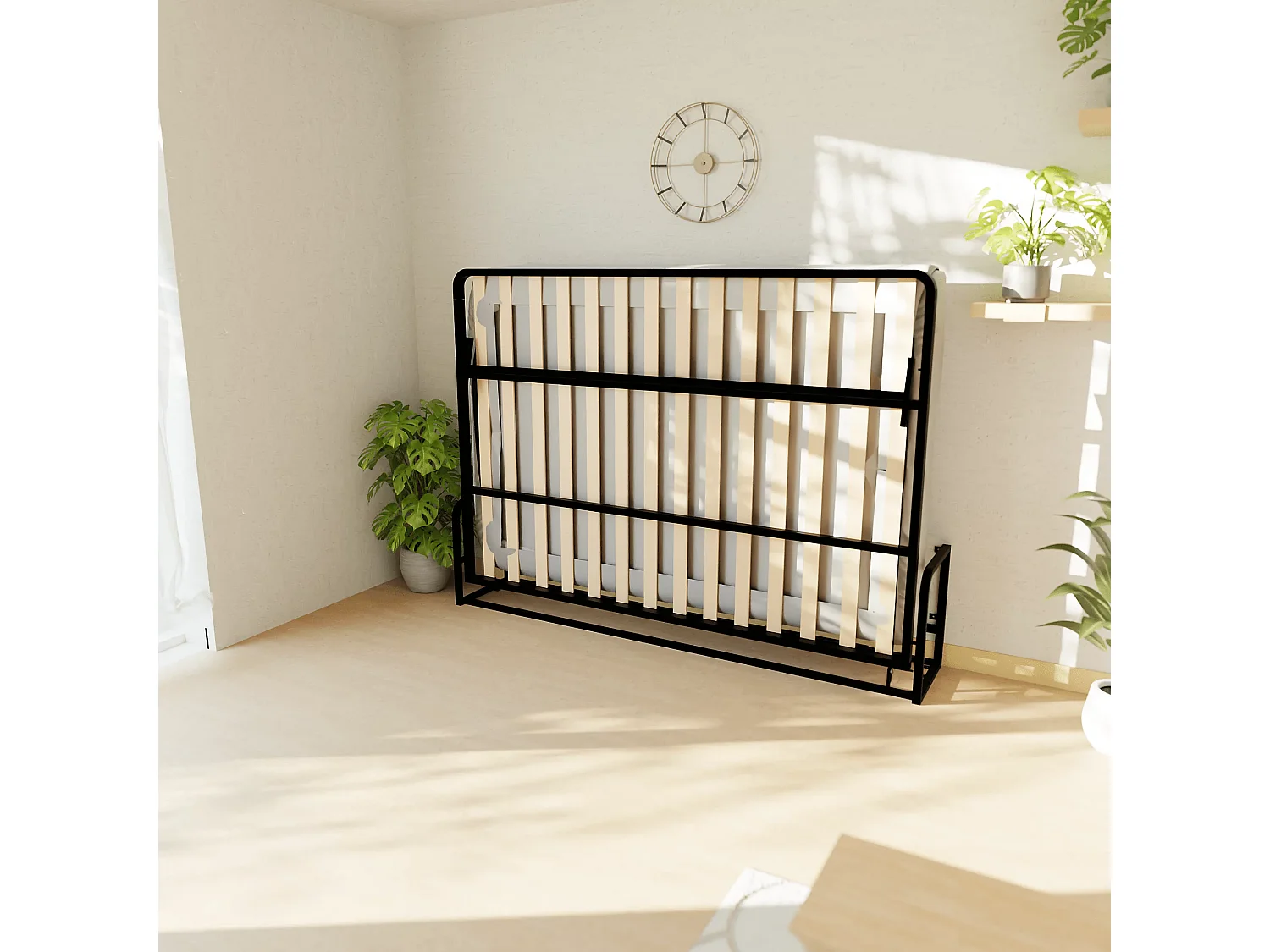 Wallbedking - Lit escamotable - Lit double - 190x140 cm - Horizontal - Classic
