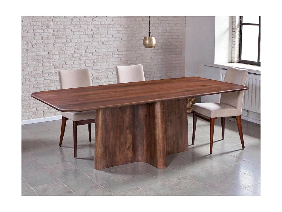 Tavolo da pranzo scultoreo in legno massello di mango – Modello Dev