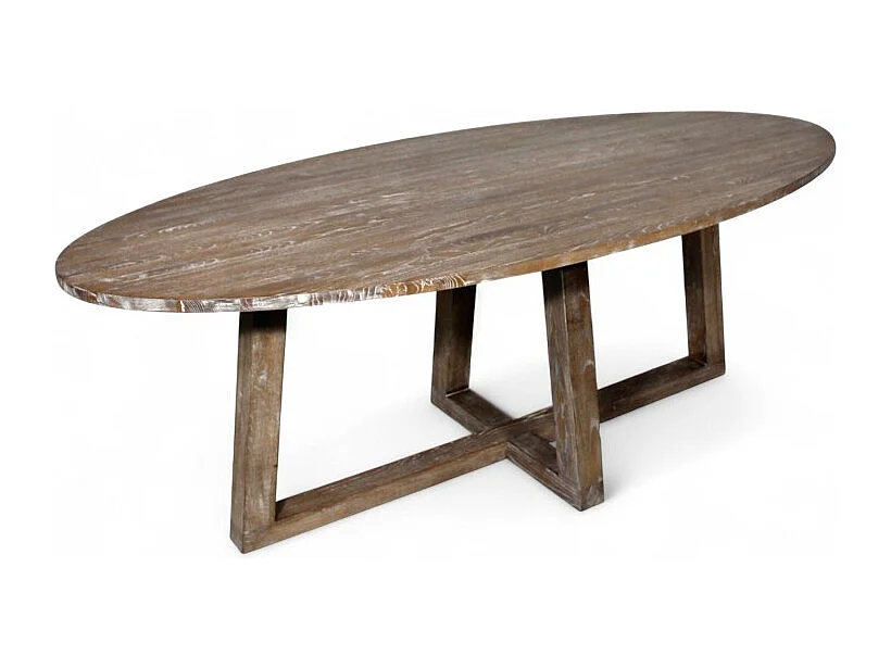 Tavolo da pranzo ovale in legno massello di rovere 220 cm – Modello Blythe