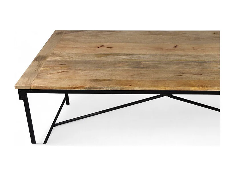 Industrieller Esstisch aus Massivholz und Metall 200 cm – Modell Detroit