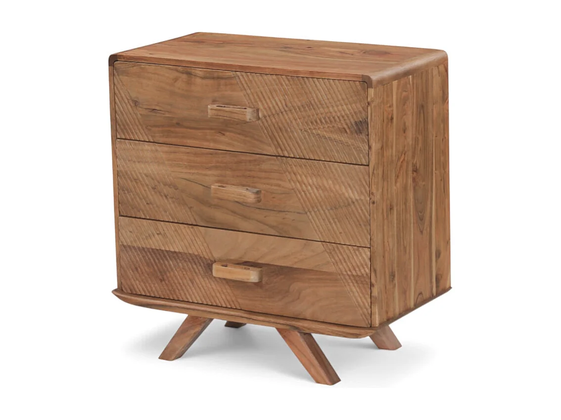 Commode arrondie en bois massif d’acacia – Collection Nikhil