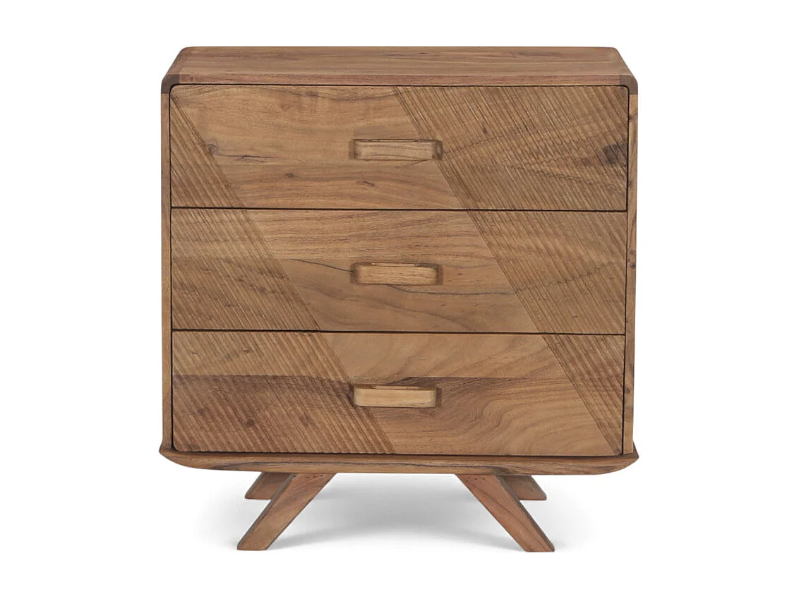 Commode arrondie en bois massif d’acacia – Collection Nikhil