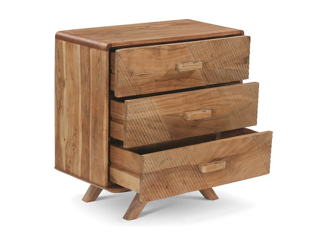 Commode arrondie en bois massif d’acacia – Collection Nikhil