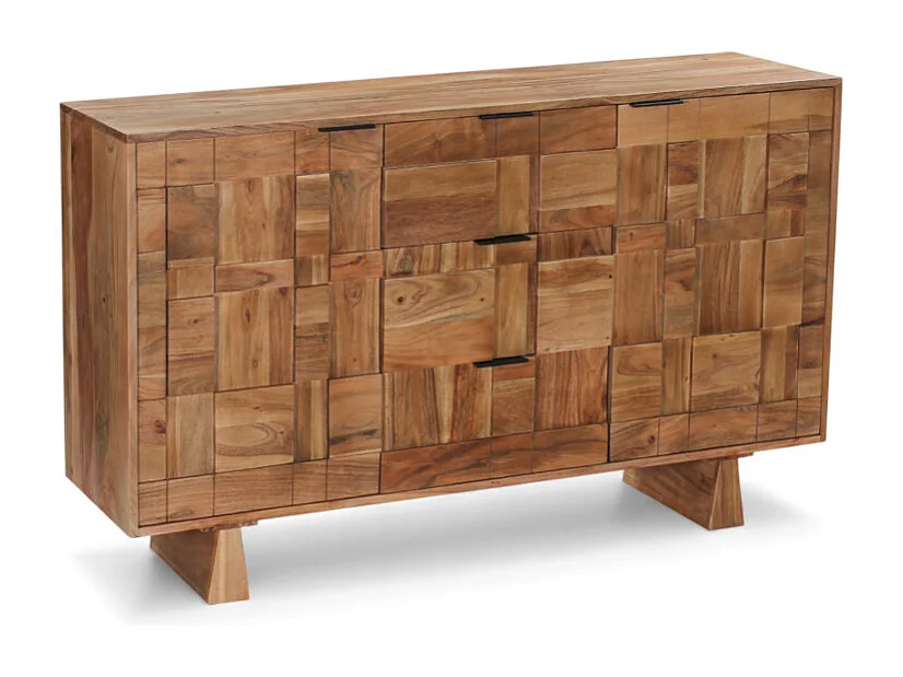 Commode graphique en bois massif – Modèle Sanjay