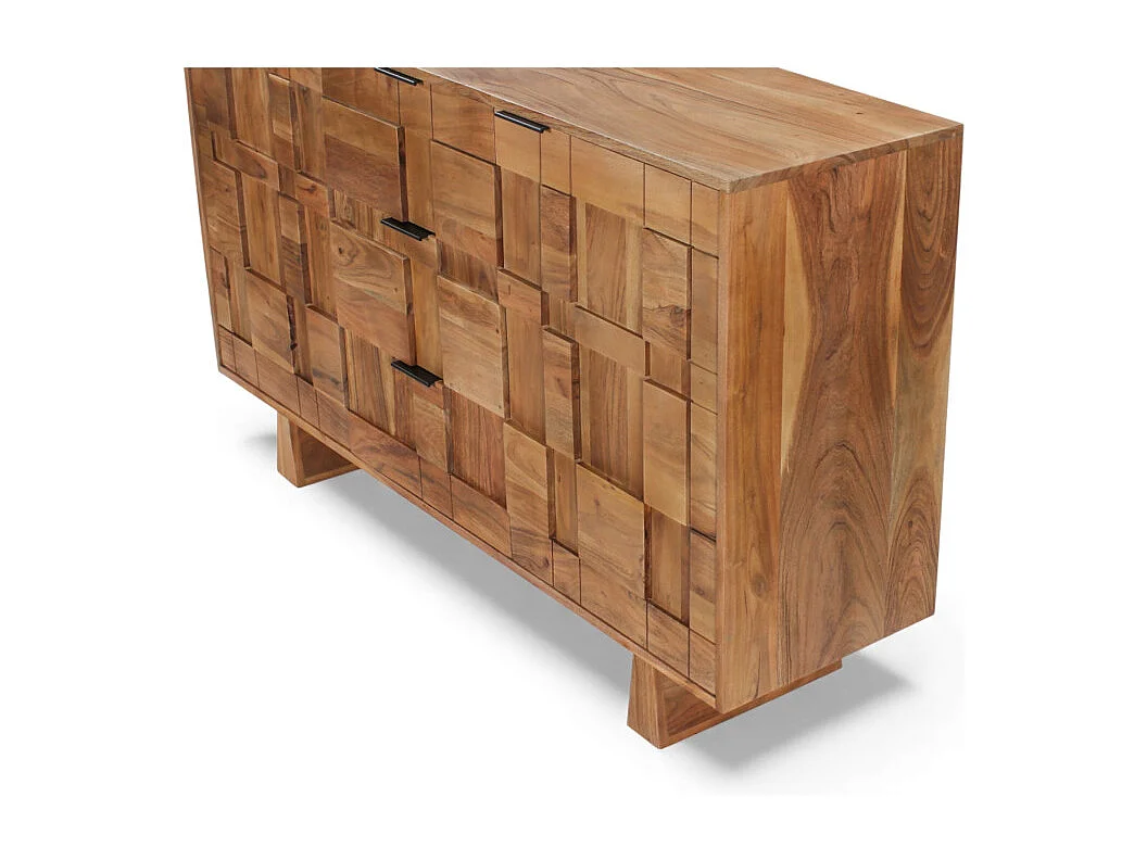 Commode graphique en bois massif – Modèle Sanjay