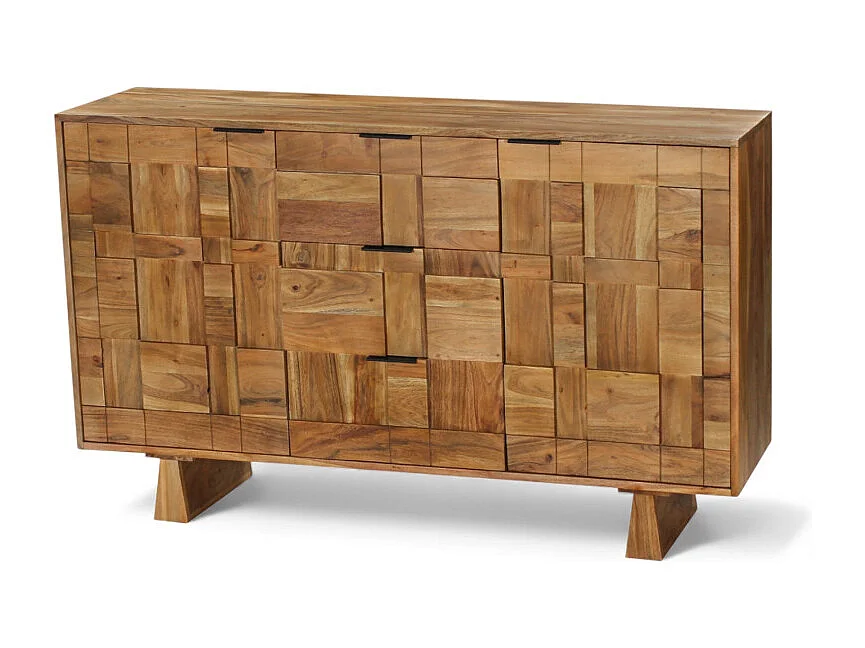 Commode graphique en bois massif – Modèle Sanjay