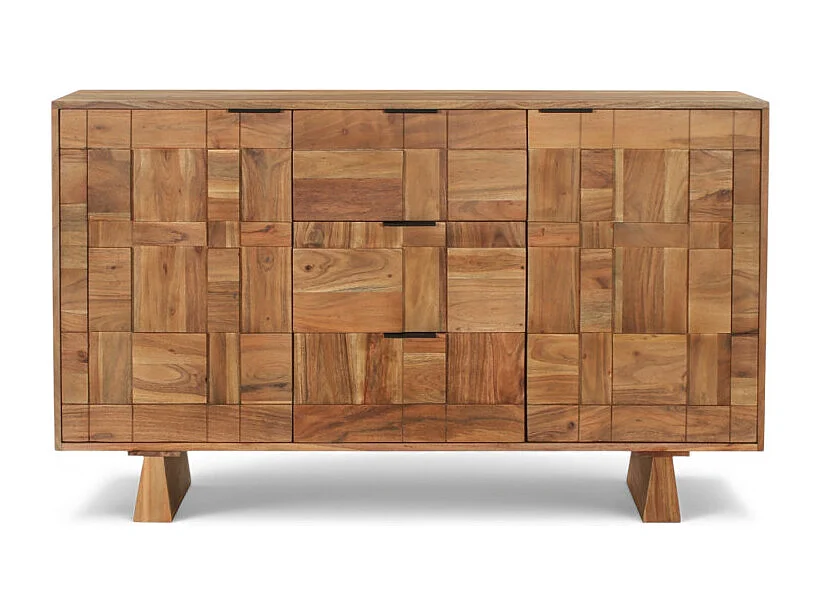 Commode graphique en bois massif – Modèle Sanjay