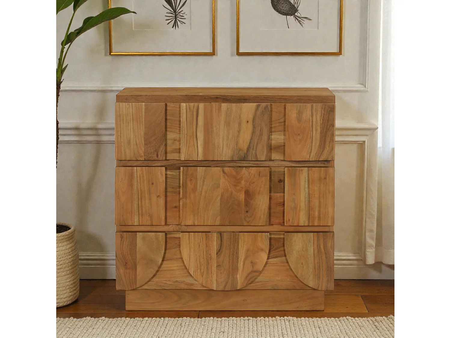 Commode design en bois massif d’acacia – Collection Anand