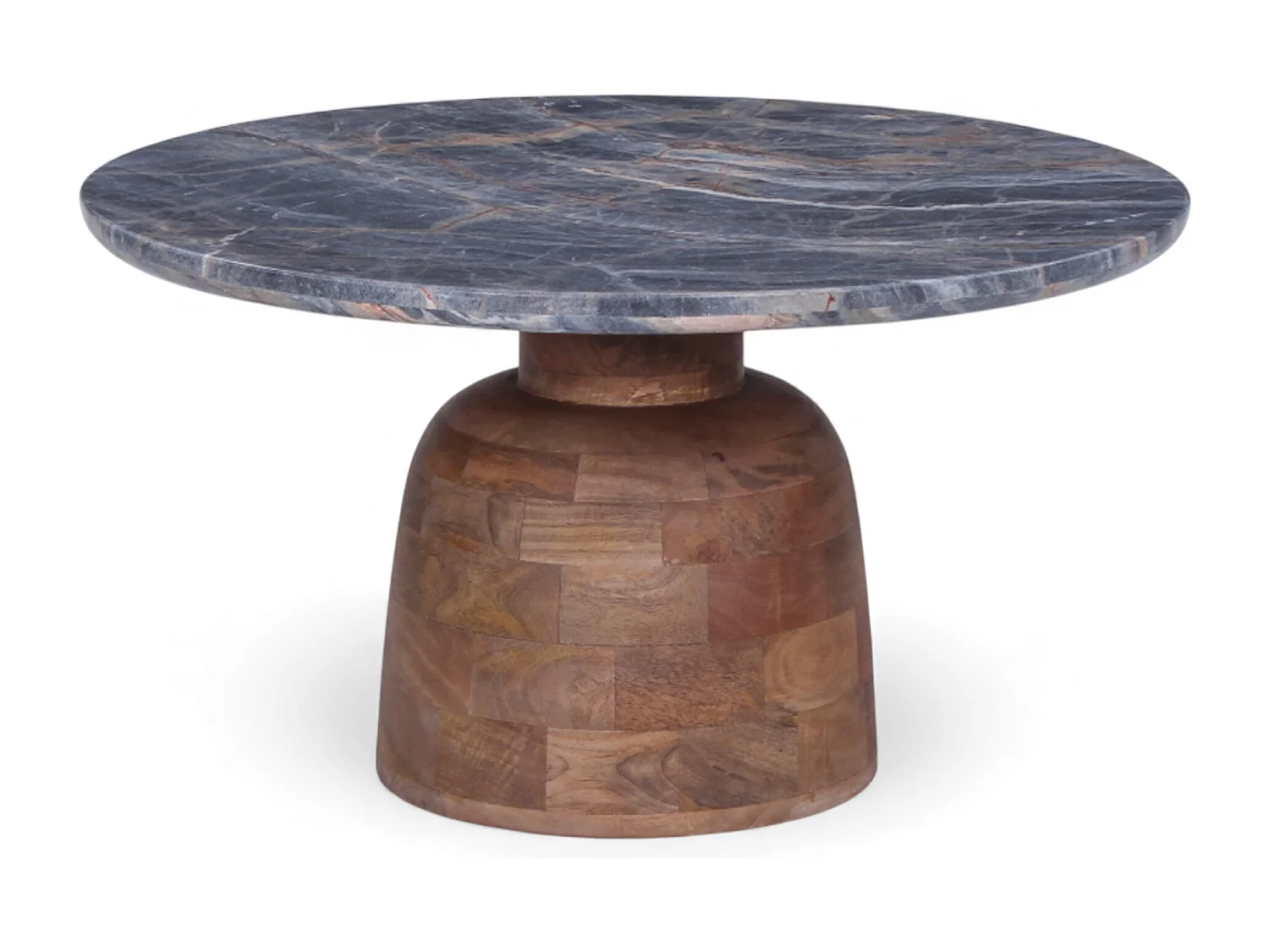 Table basse en manguier et marbre – Collection Kabir