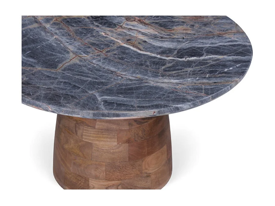 Table basse en manguier et marbre – Collection Kabir