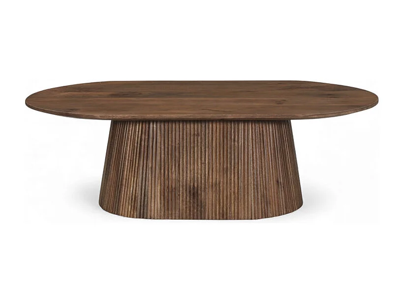 Tavolino da salotto rotondo in legno massello di mango – Collezione Aarush