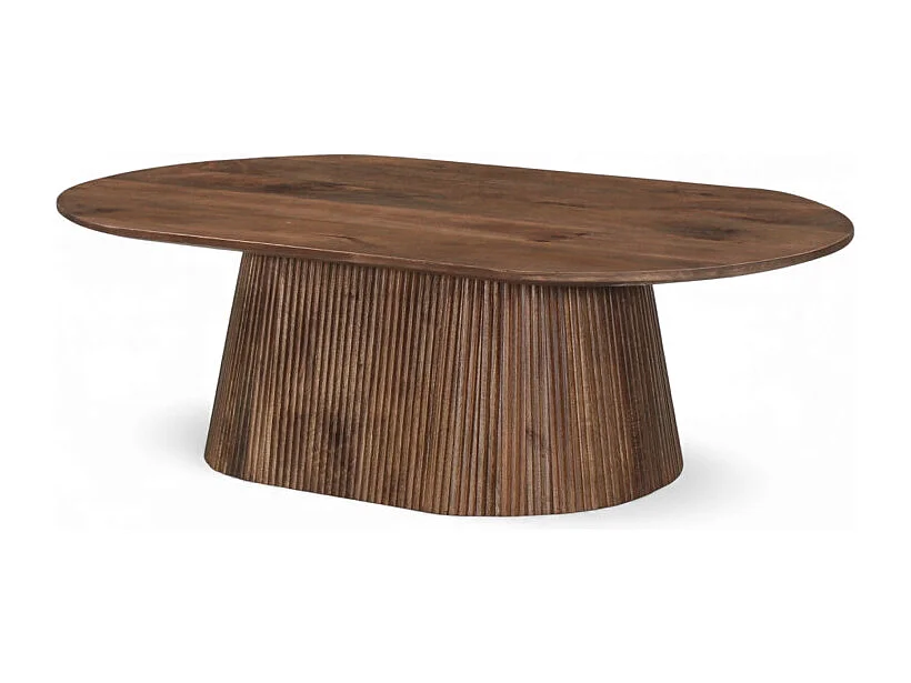 Tavolino da salotto rotondo in legno massello di mango – Collezione Aarush