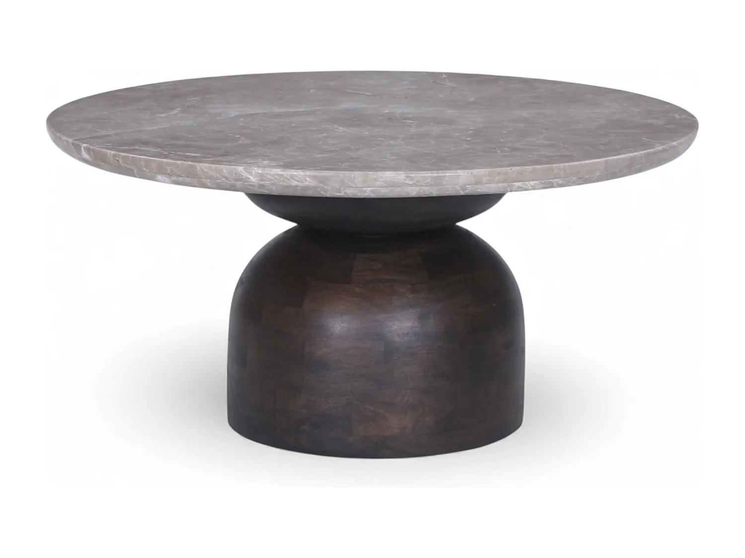 Table basse en manguier et marbre Lady Grey – Collection Aanya