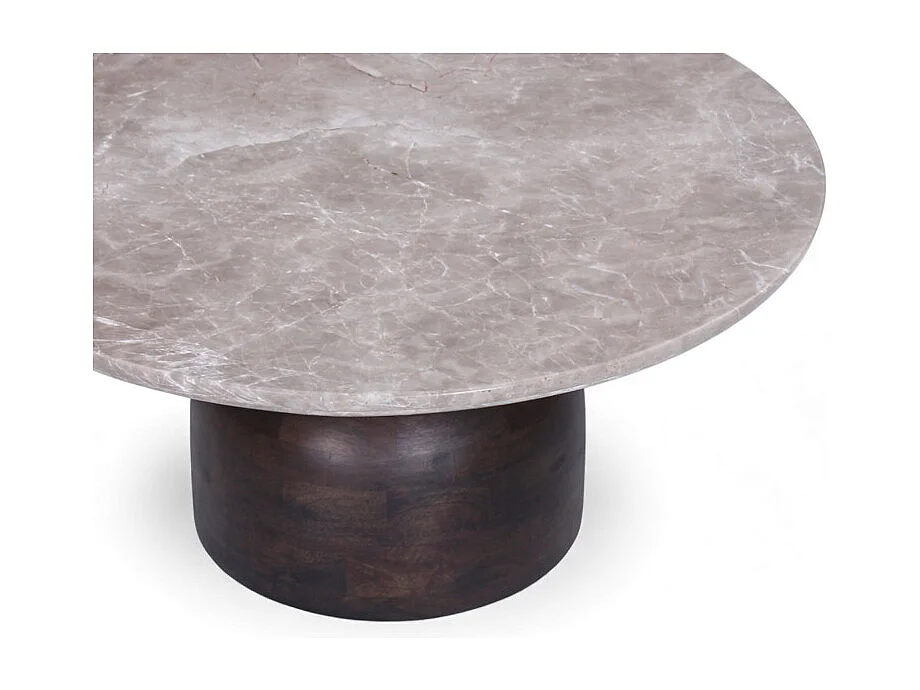 Table basse en manguier et marbre Lady Grey – Collection Aanya