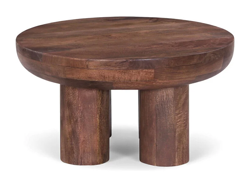 Table basse sculptée en bois massif de manguier – Collection Ravi