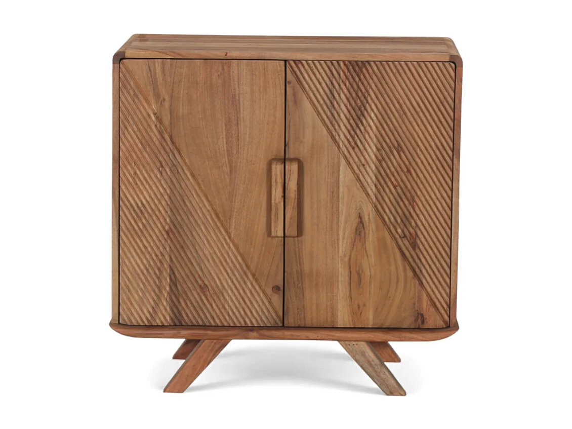 Abgerundete Kommode aus massivem Akazienholz – Kollektion Nikhil