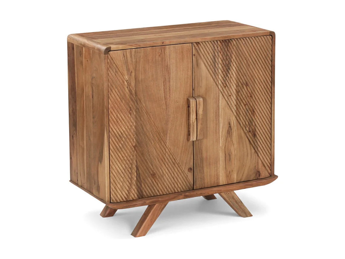 Abgerundete Kommode aus massivem Akazienholz – Kollektion Nikhil